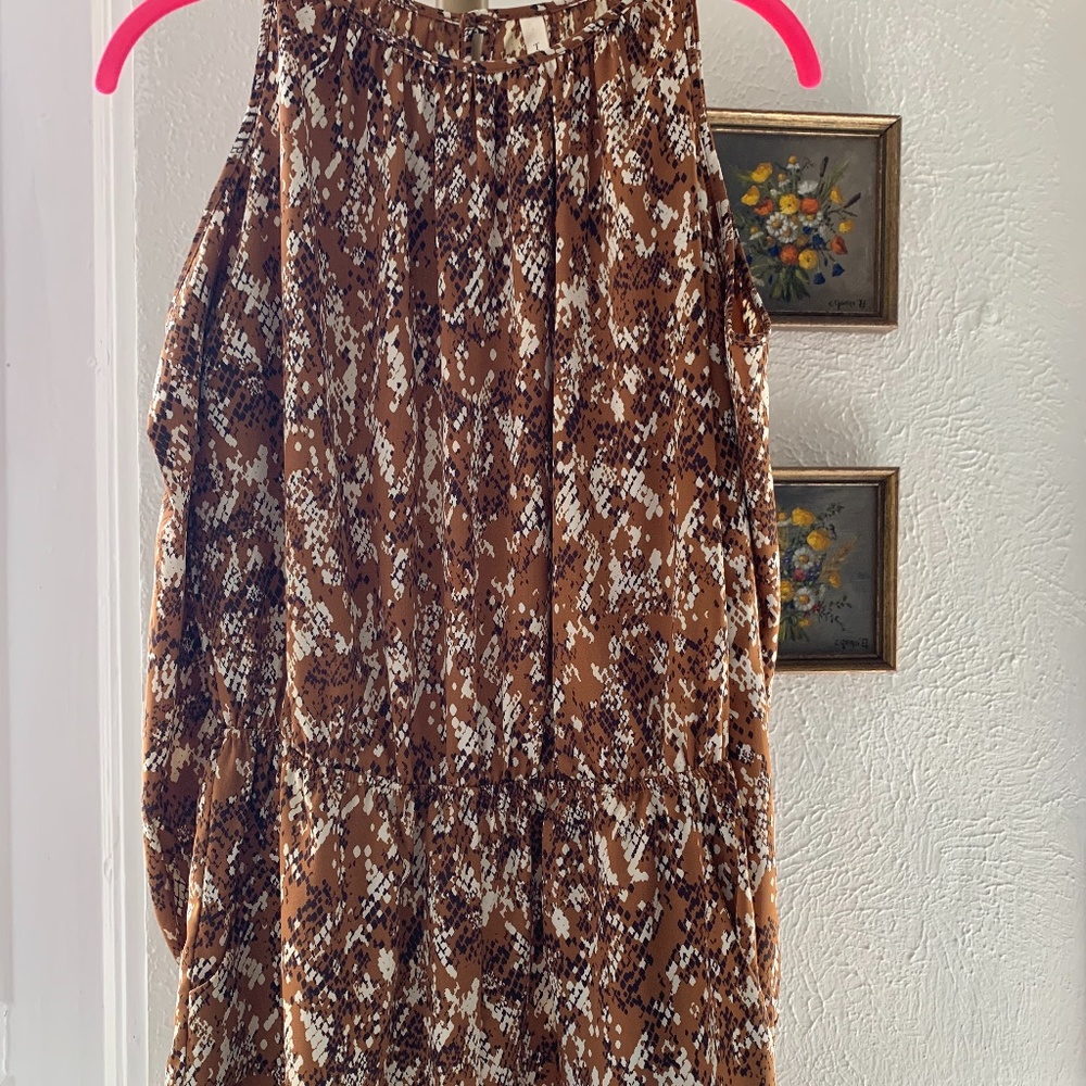 Black, Gold, White Cold Shoulder Romper - Size S